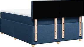 vidaXL Κρεβάτι Boxspring με Στρώμα Μπλε 140x200 εκ. Υφασμάτινο