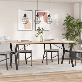 vidaXL Τραπέζι Τραπεζαρίας Πλαίσιο Υ Μασίφ Πεύκο/Ατσάλι