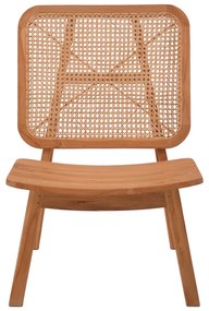 Πολυθρόνα Viborg pakoworld φυσικό teak ξύλο-φυσικό rattan 60x75x87εκ