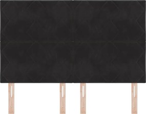 vidaXL LED κεφαλάρι Μαύρο 160 cm Βελούδο
