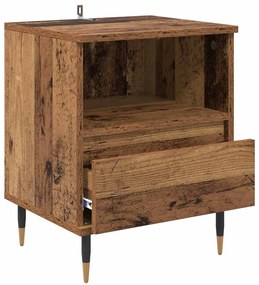 vidaXL Κομοδίνο Παλιό ξύλο 40 x 35 x 50 εκ. Επεξεργασμένο ξύλο