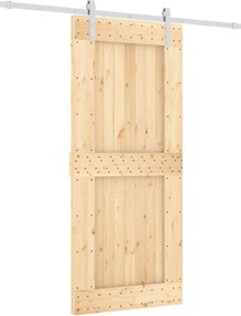 vidaXL Συρόμενη Πόρτα Φυσικό και Λευκό 90 x 210 cm