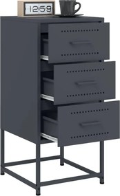 vidaXL Κομοδίνα 2 τεμ. Ανθρακί 36x39x78 εκ. από Χάλυβα