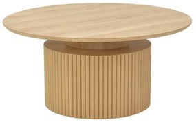 Τραπέζι σαλονιού Opols pakoworld mdf σε  φυσική απόχρωση Φ90x42εκ