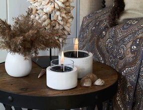 Επιτραπέζια Εστία Φωτιάς Lotus 12 Tenderflame με διάρκεια καύσης 9 - 10 ώρες, χωρητικότητα δεξαμενής 300ml και διαστάσεις 12x12.5cm - White