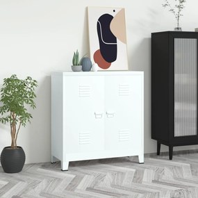 vidaXL Αρχειοθήκη Βιομηχανικού Στιλ Λευκή 90 x 40 x 100 εκ. Ατσάλινη
