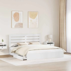 vidaXL Κρεβάτι Αποθήκης Λευκό 180 x 200 cm Επεξεργασμένο ξύλο