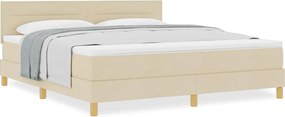 vidaXL Κρεβάτι box spring με στρώμα με στρώμα Κρεμ 180 x 200 cm ύφασμα
