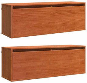 vidaXL Ντουλάπια Τοίχου με ράφι 2 pcs Καφέ κεριού 100 x 30 x 35 εκ