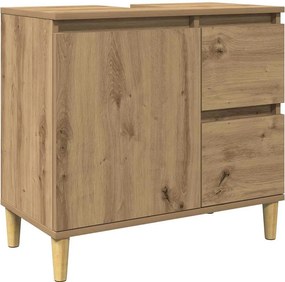 vidaXL Ντουλάπι Νιπτήρα Αρτισιανή Δρυς 65x33x60 εκ. Επεξ. Ξύλο