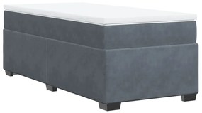 ΚΡΕΒΑΤΙ BOXSPRING ΜΕ ΣΤΡΩΜΑ ΣΚΟΥΡΟ ΓΚΡΙ 90X190 ΕΚ. ΒΕΛΟΥΔΙΝΟ 3285252