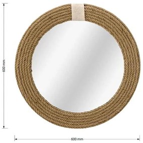 Καθρέπτης Rope pakoworld φυσικό 60x2x60εκ