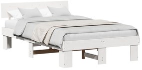 vidaXL Σκελετός Κρεβατιού Λευκό 120 x 200 cm Συμπαγές ξύλο πεύκου