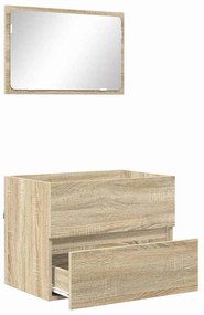 vidaXL Σετ Επίπλων Μπάνιου με συρτάρι Δρύς Sonoma Επεξεργασμένο ξύλο