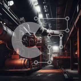 Intra Συλλεκτικό Ξύλινο Παζλ Plywood 4mm - Σκοτεινός Βιομηχανικός Χώρος με Σωλήνες και Σκάλες Σε Ξύλινο Κουτί - Διαστάσεις Puzzle: 10x10 cm – 25 κομμάτια