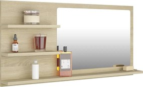 vidaXL Καθρέφτης Μπάνιου Sonoma Δρυς 90 x 10,5 x 45 εκ. Επεξ. Ξύλο
