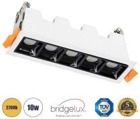 Χωνευτό Σποτ Downlight LED TrimLess 10W Λευκό-Μαύρο 2700K LUMINAR SUPERIOR 60319 Globostar-60319-Μαύρο-Λευκό 60319