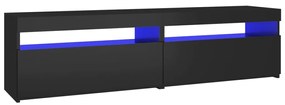 vidaXL Έπιπλα Τηλεόρασης με LED 2 τεμ. Μαύρα 75 x 35 x 40 εκ.