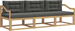 vidaXL Σειρά Καναπέ Εξωτερικού 3 pcs Άσπρο και Ανθρακί Πολυεστέρας