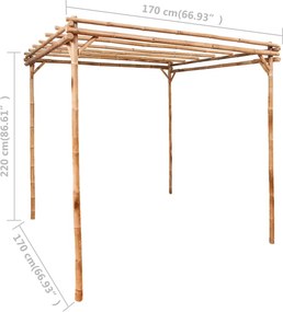 vidaXL Πέργκολα 170 x 170 x 220 εκ. από Μπαμπού