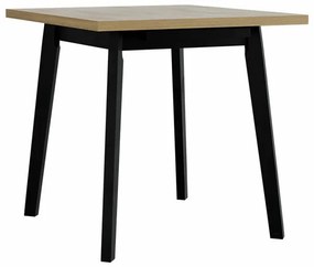 Τραπέζι Victorville 183, Μαύρο, Sonoma οξιά, 75x80x80cm, 18 kg, Επιμήκυνση, Πλαστικοποιημένη μοριοσανίδα, Ξύλο, Μερικώς συναρμολογημένο, Ξύλο: Οξιά