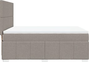 vidaXL Κρεβάτι Boxspring με Στρώμα Taupe 140x190 εκ. Υφασμάτινο
