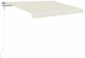 vidaXL Τέντα Συρόμενη Χειροκίνητη Κρεμ 350 x 250 εκ.