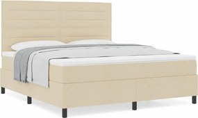 vidaXL Κρεβάτι με ελατήρια με στρώμα Κρεμ 180 x 200 cm ύφασμα