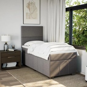 vidaXL Κρεβάτι Boxspring με Στρώμα Taupe 90x200 εκ. Υφασμάτινο