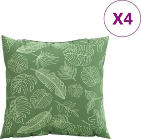 vidaXL Διασκορπισμένα Μαξιλάρια 4 τμχ. Ύφασμα Πολυεστέρα Σχέδιο Φύλλων