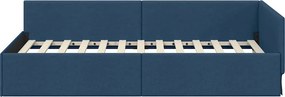 vidaXL Κρεβάτι Γωνίας Μπλε 100 x 200 cm ύφασμα