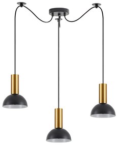 SE21-GM-4-BL3-MS3 ADEPT TUBE Gold Matt Pendant Black Metal Shade+