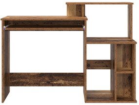vidaXL Γραφείο με Αποθήκευση Παλιό Ξύλο 120.5x44x88.5 cm Επεξεργασμένο Ξύλο