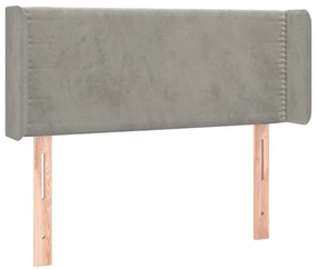 vidaXL Κεφαλάρι με Πτερύγια Ανοιχτό Γκρι 83x16x78/88 εκ. Βελούδινο