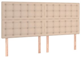 vidaXL Κρεβάτι Boxspring με Στρώμα Καπουτσίνο 200x200εκ.από Συνθ.Δέρμα