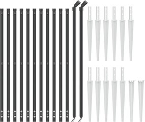 vidaXL Συρματόπλεγμα Περίφραξης Ανθρακί 0,8 x 25 μ. με Καρφωτές Βάσεις
