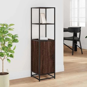 Highboard καφέ δρυς Κατασκευασμένο ξύλο και μέταλλο - καφέ δρυς