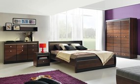 Κρεβάτι Orlando A117, Διπλό, Καφέ, 160x200, Πλαστικοποιημένη μοριοσανίδα, 173x213x90cm | Epipla1.gr