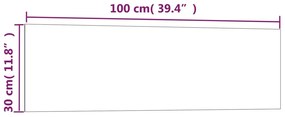 Πίνακας Επιτοίχιος Μαγνητικός Μαύρος 100 x 30 εκ. Ψημένο Γυαλί - Μαύρο