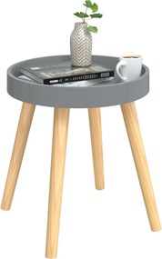 vidaXL Βοηθητικό Τραπέζι Γκρι 38x38x40 εκ. Επεξ. Ξύλο &amp; Μασίφ Πεύκο