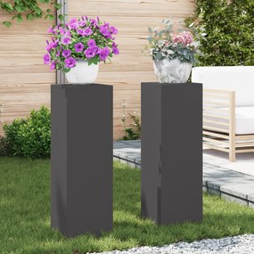 vidaXL Στήριξη φυτών 2 pcs Μαύρο 24 x 24 x 75 εκ. Ατσάλι