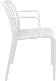 Πολυθρόνα Zoi pakoworld pp σε λευκή απόχρωση 55.5x57.5x79εκ