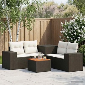 vidaXL Σετ Καναπέ 6 τμχ. Μαύρο και Κρεμ Λευκό 55 x 55 x 37 εκ