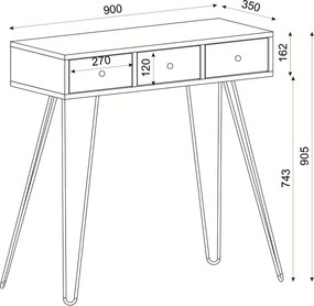 Κονσόλα ArteLibre LIDYA Καφέ Με Σχέδιο 90x35x91cm