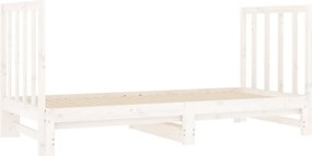 vidaXL Καναπές Κρεβάτι Συρόμενος Λευκός 2x(90x190) εκ. από Μασίφ Πεύκο