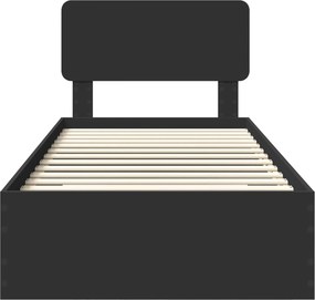 vidaXL Σκελετός Κρεβατιού Μαύρο 75 x 190 cm Επεξεργασμένο ξύλο