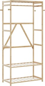 vidaXL Κρεμάστρα Ρούχων με Ράφια 80x40x175 εκ. Μπαμπού