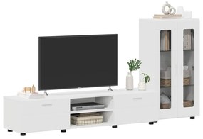 vidaXL Σετ επίπλου τηλεόρασης με ράφι FLORIN Λευκό Επεξεργασμένο ξύλο