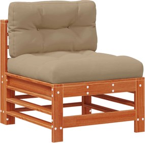 vidaXL Σετ Ξαπλώστρας Κήπου 6 pcs Κερωμένο Καφέ Στερεό πεύκο