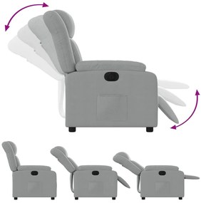 vidaXL Πολυθρόνα Ανακλινόμενη Ηλεκτρική Ανοιχτό Γκρι Υφασμάτινη